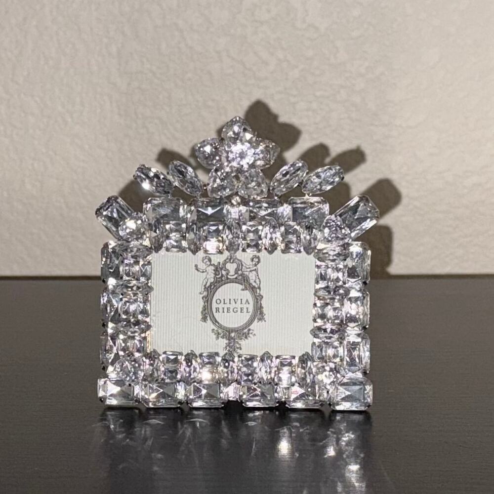 Olivia Riegel Tiara Swarovski Crystal 2x3 Photo Frame, with Original Box Rare - Picture 5 of 8